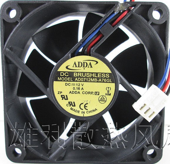 ADDA AD0712MB-A76GL 12V 0.16A 1.44W Cooling Fan ADDA AD0712MB-A76GL 12V 0.16A 1.44W Cooling Fan